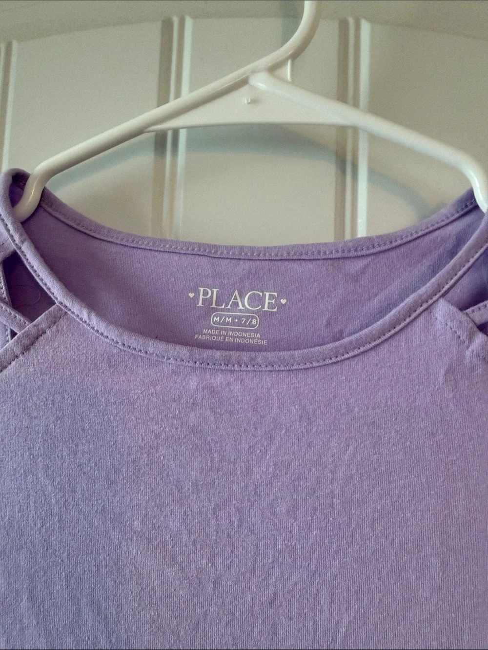 Brand New The Children's Place Lavender Short Sleeve Cutout Shoulder Dress